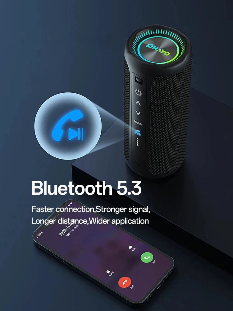 OHAYO Portable Bluetooth Speakers Wireless Loud Stereo Sound IPX7 Waterproof Outdoor Portable 35W Super Bass Speaker for Party