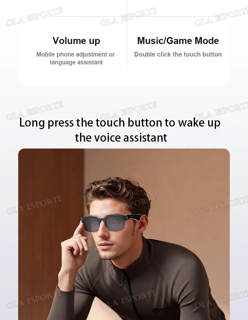 2026 New Smart Glasses Bluetooth Call Voice Assistant Music Outdoor Sport Smartglasses Men Women UV-Protection SunGlasses