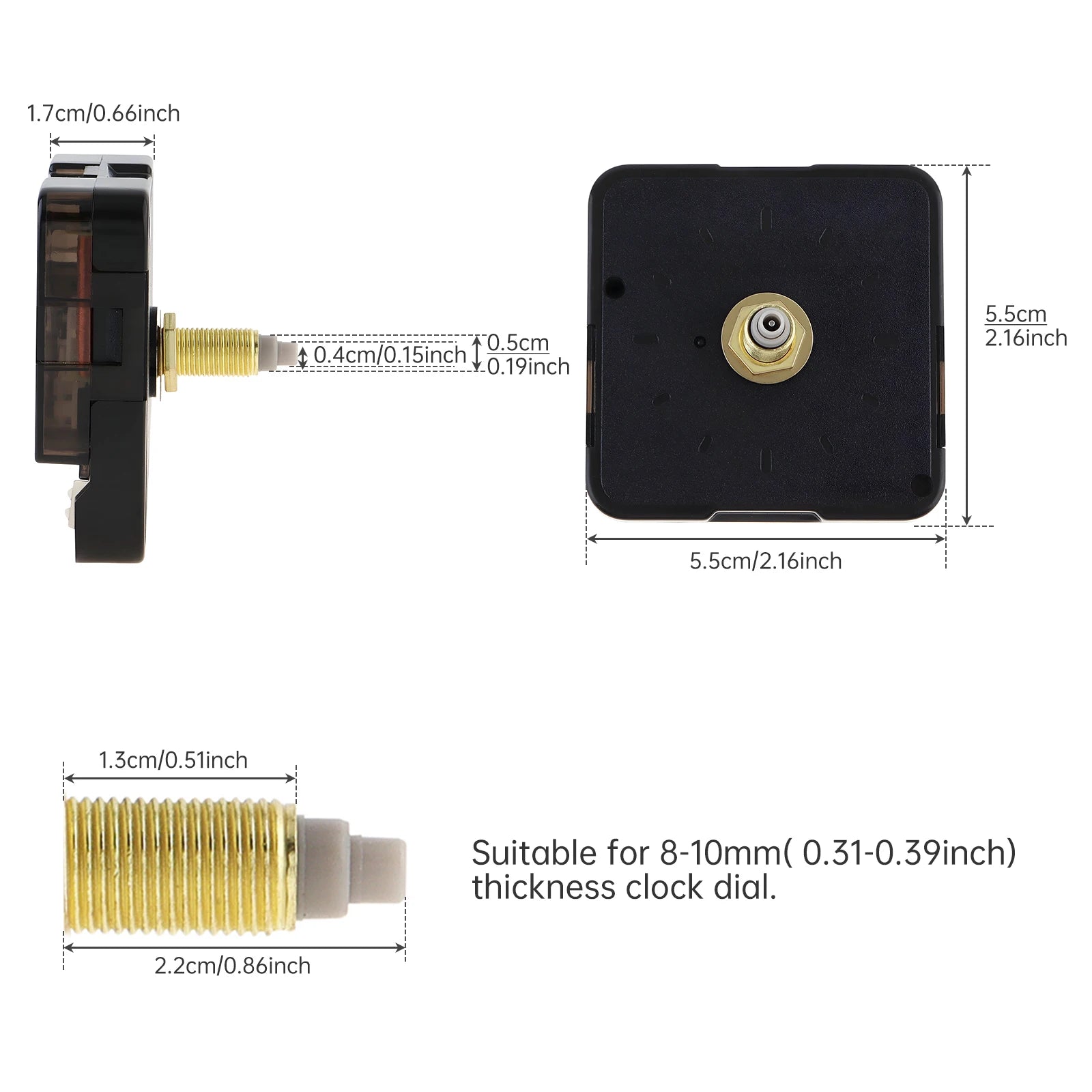 Quartz Battery Operated Silent Wall Clock Movement Mechanisms for DIY / Repair, Clock Parts Replacement