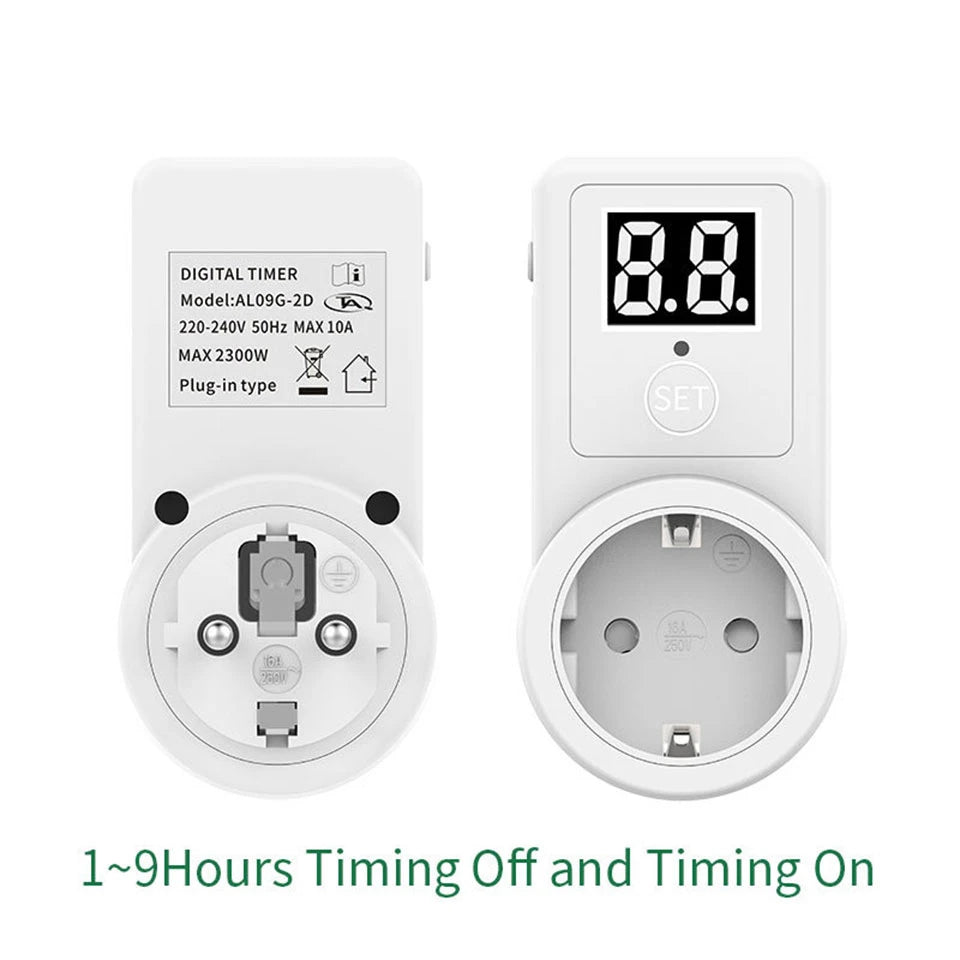 Smart Socket EU Plug Smart Home Outlet Socket Countdown Switch Two Digit Display Timer Time Control Telephone Battery Charging