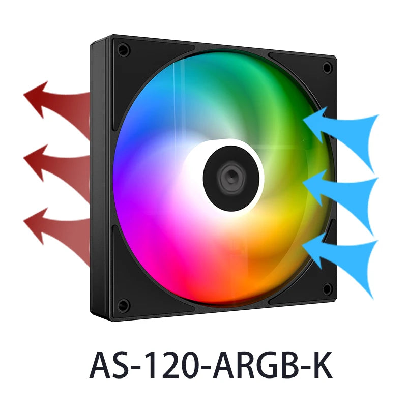 ID-COOLING AS-120-K 120mm High Performance Computer Cooling Fans,Fan Speeds：300- 2000 RPM,Hydraulic Bearing Quiet Long lifespan