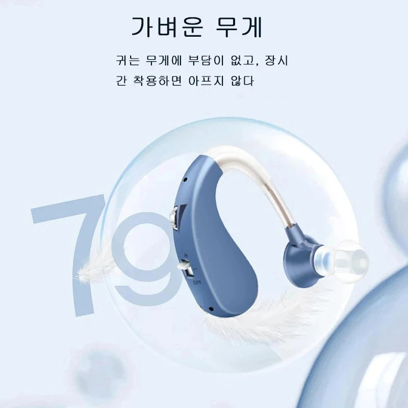 New Compact Lightweight Single Rechargeable Headphones Noise Cancelling Feature Ear-hook Earbuds Suitable For The Elderly