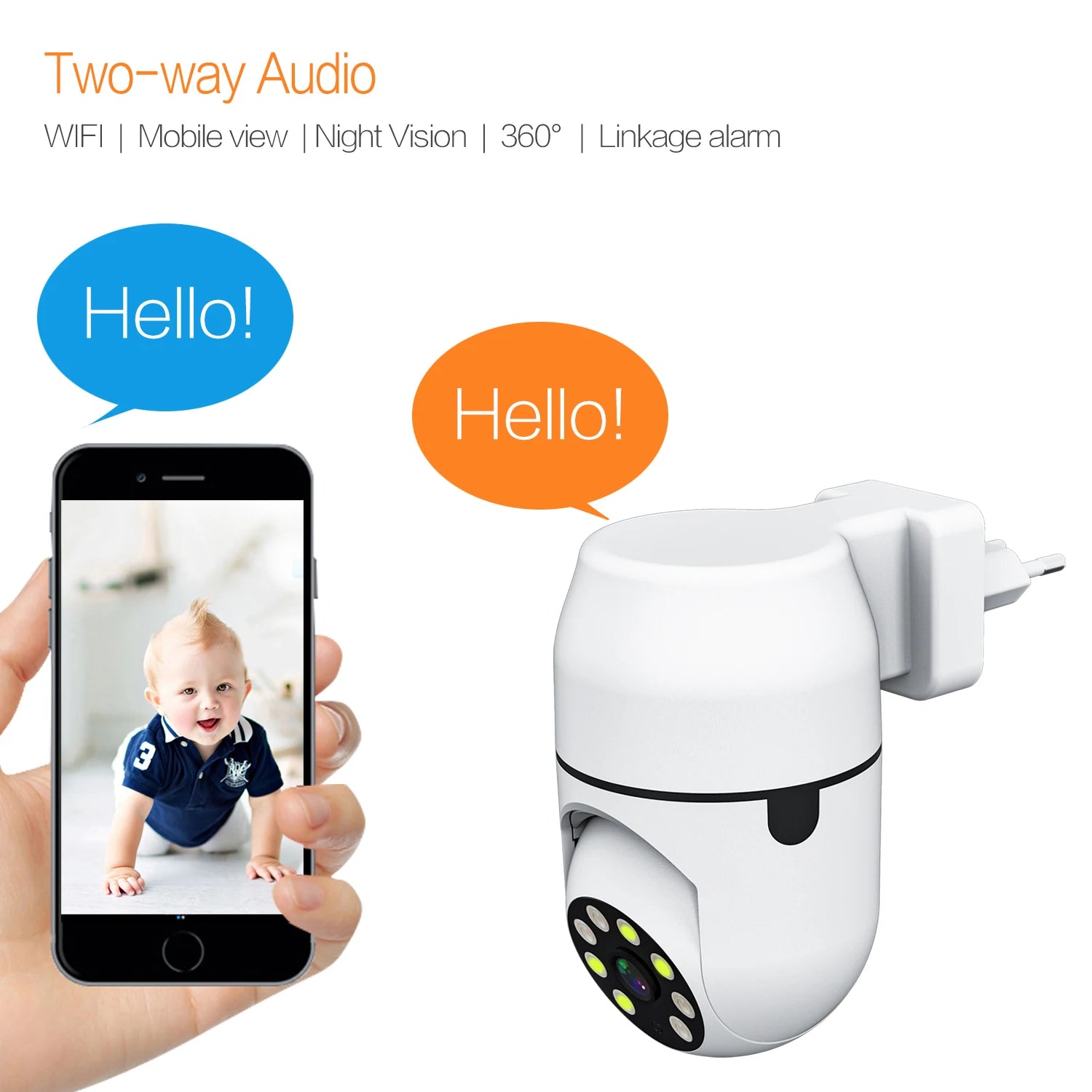 Smart Life Wireless Camera IP HD Tuya Human Auto Tracking Cctv Security Surveillance Color IR Night Vision Indoor Wifi Home Cam