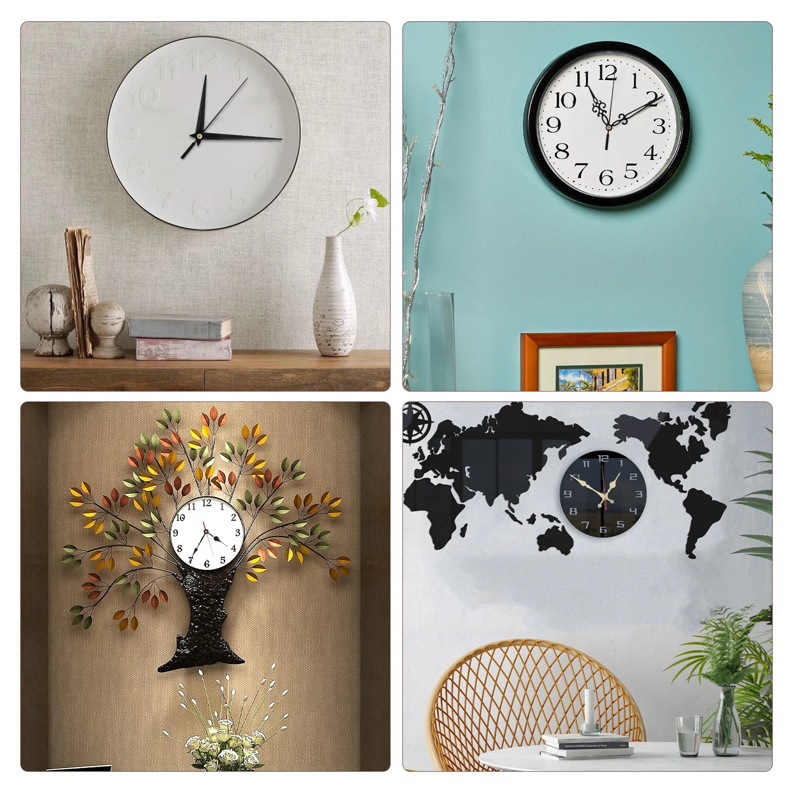 Clock Movement Mechanism with 10 Styles Aluminium Clock Hands DIY Quartz Wall Clock Battery Powered Silent Quartz Clock Movement