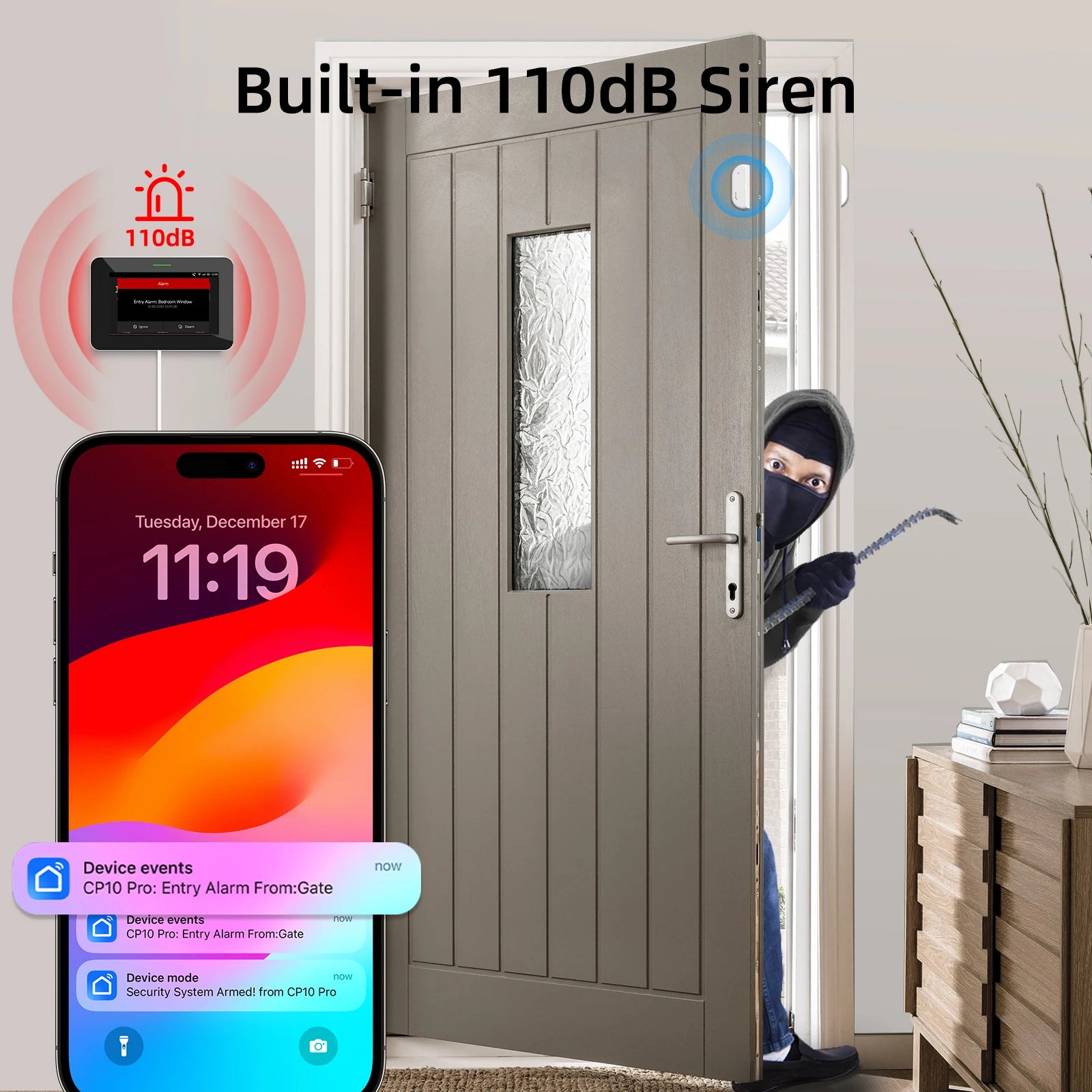 CPVAN Tuya smart Home Alarm System Wireless WiFi 4G 7 inch panel for Home burglar Security Protection Alarm Kit DIY Accessories