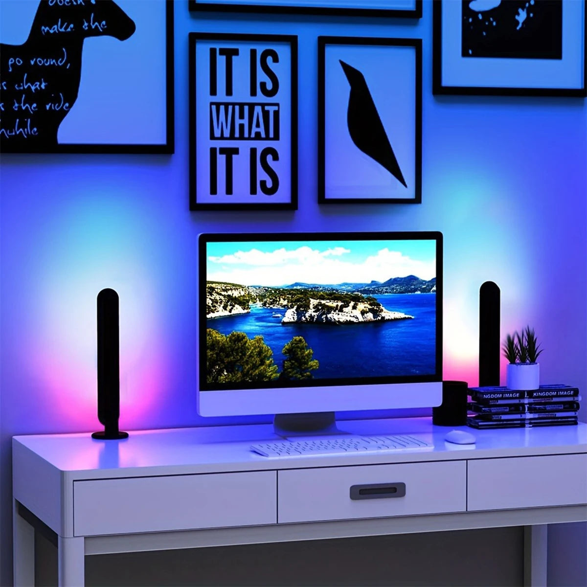 Smart Led Strip Lights With Remote Control With-remote Rgb Light Bar Lamp Sync With-music Atmosphere Decoration Desktop For-room