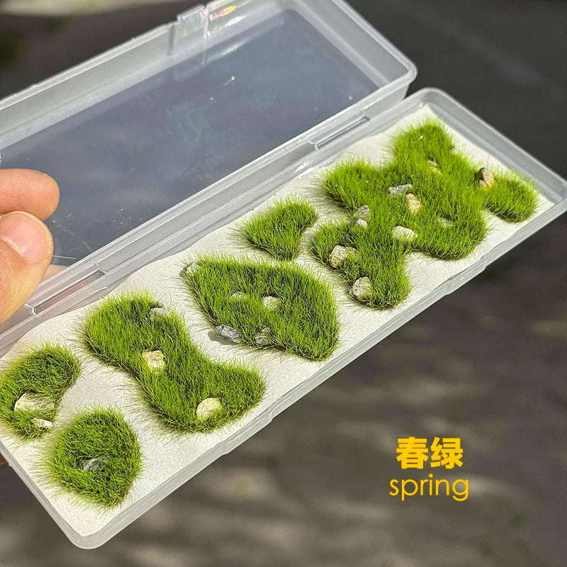 11*15cm Model Grass Turf With Stone Lawn Model Material Micro Landscape Platform Diy Material 1/64 Scale Train Railway Layout