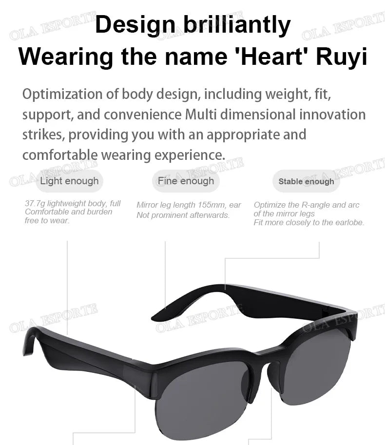 2026 New Smart Glasses Bluetooth Call Voice Assistant Music Outdoor Sport Smartglasses Men Women UV-Protection SunGlasses