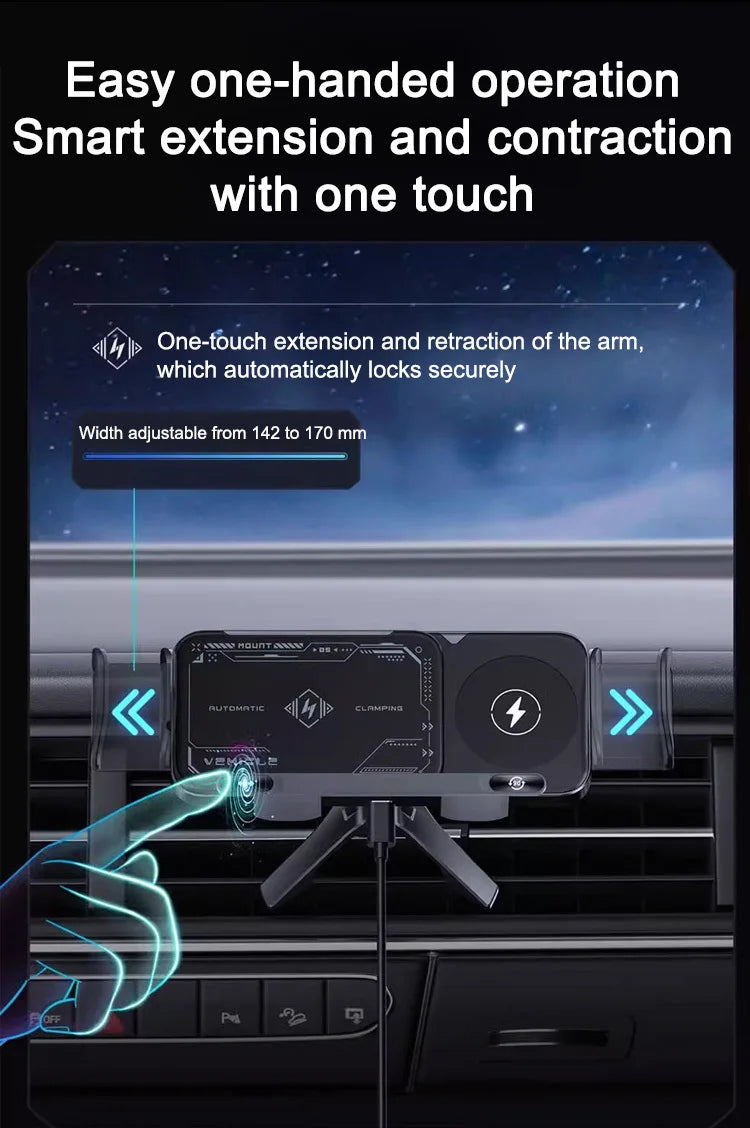 New High Intelligent Mobile Phone/Pad Holder Magnetic Phone Holder for Car Auto Rotating Phone Holder Wireless Car Charger