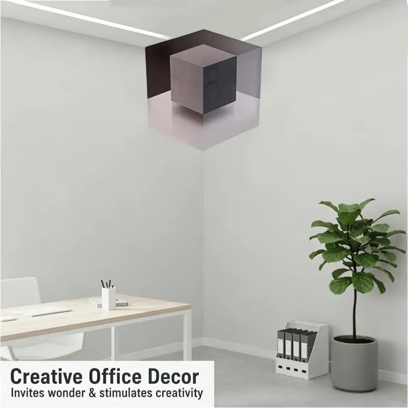 30x30cm Impossible Corners Wall Art That Reshapes Reality Illusionary Optical Illusion Wall Art Sticker Abstract Home Decoration