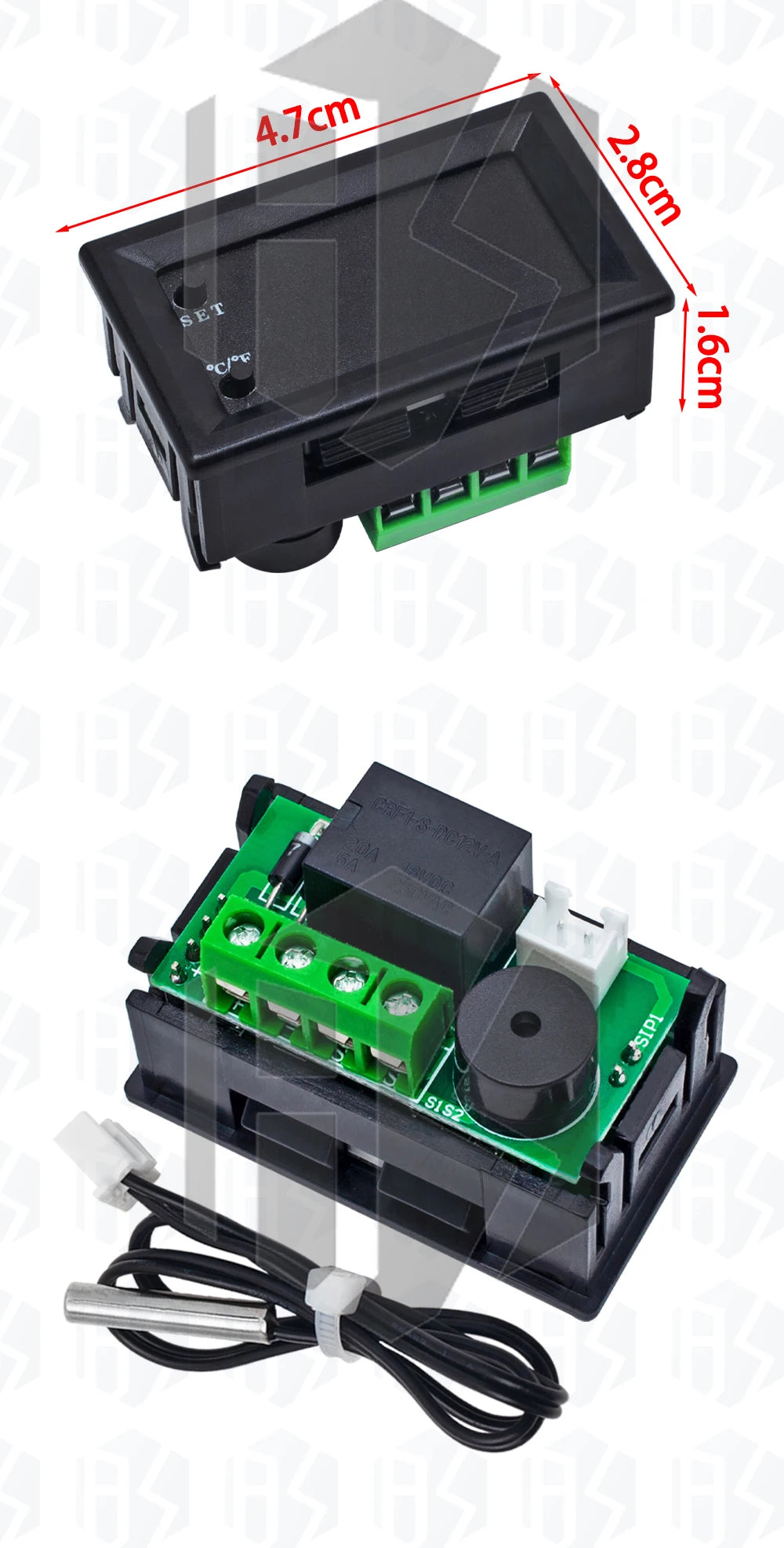 1PCS W2809  W1209WK Digital LED Thermostat Temperature Controller Smart Temp Sensor Board Module 12V DC + Waterproof NTC Sensor