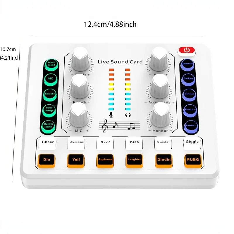 M8 Audio Interface Podcast Equipment Caster-All In One - Portable Podcast Production Studio With Premium Mic Preamp Sound Card