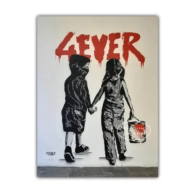 Classic Retro Wall Art Banksy Street Graffiti HD Canvas Print Poster Home Living Room Bedroom Decorative Painting