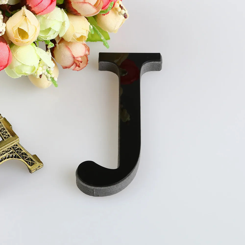 26 Letters Wall Sticker 3D DIY Mirror Acrylic Decals Home Decor Wall Art Mural for party wedding Christmas Retro Wall Art