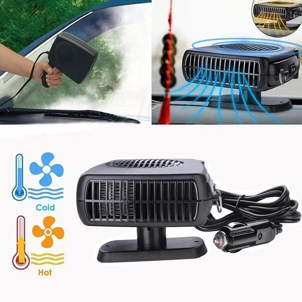 12V/24V 200W Portable Car Heater Fan Windshield Demister Defroster Cooling Heating 2 IN 1 Electric Fan For Cars Trucks