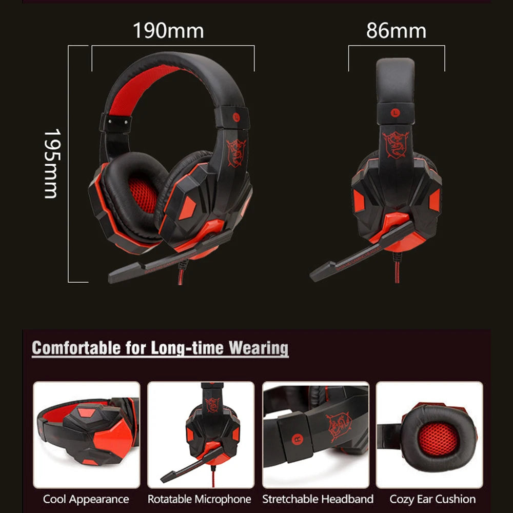 3.5MM Wired Gaming Headset Headphone With  MIC for PS4 PS5 Xbox Smartphone/PC One Switch IPad PC Portable Consumer Electronics