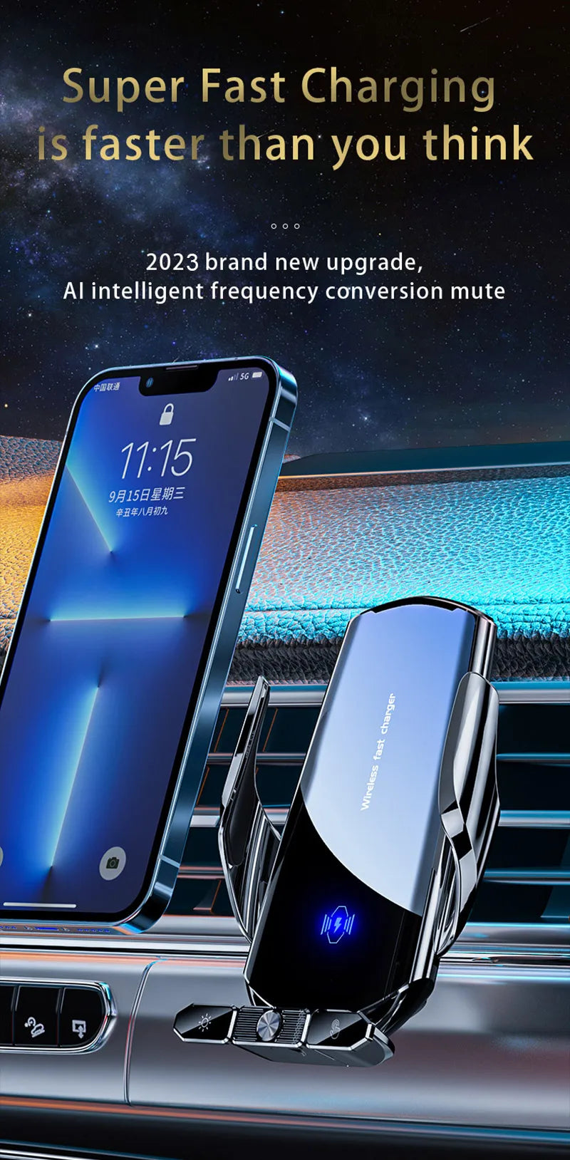 Car wireless charger Magnetic Cell Phone Holder Mobile Phone Stand in Car GPS Support 360° Rotatable Mount For iPhone Xiaomi
