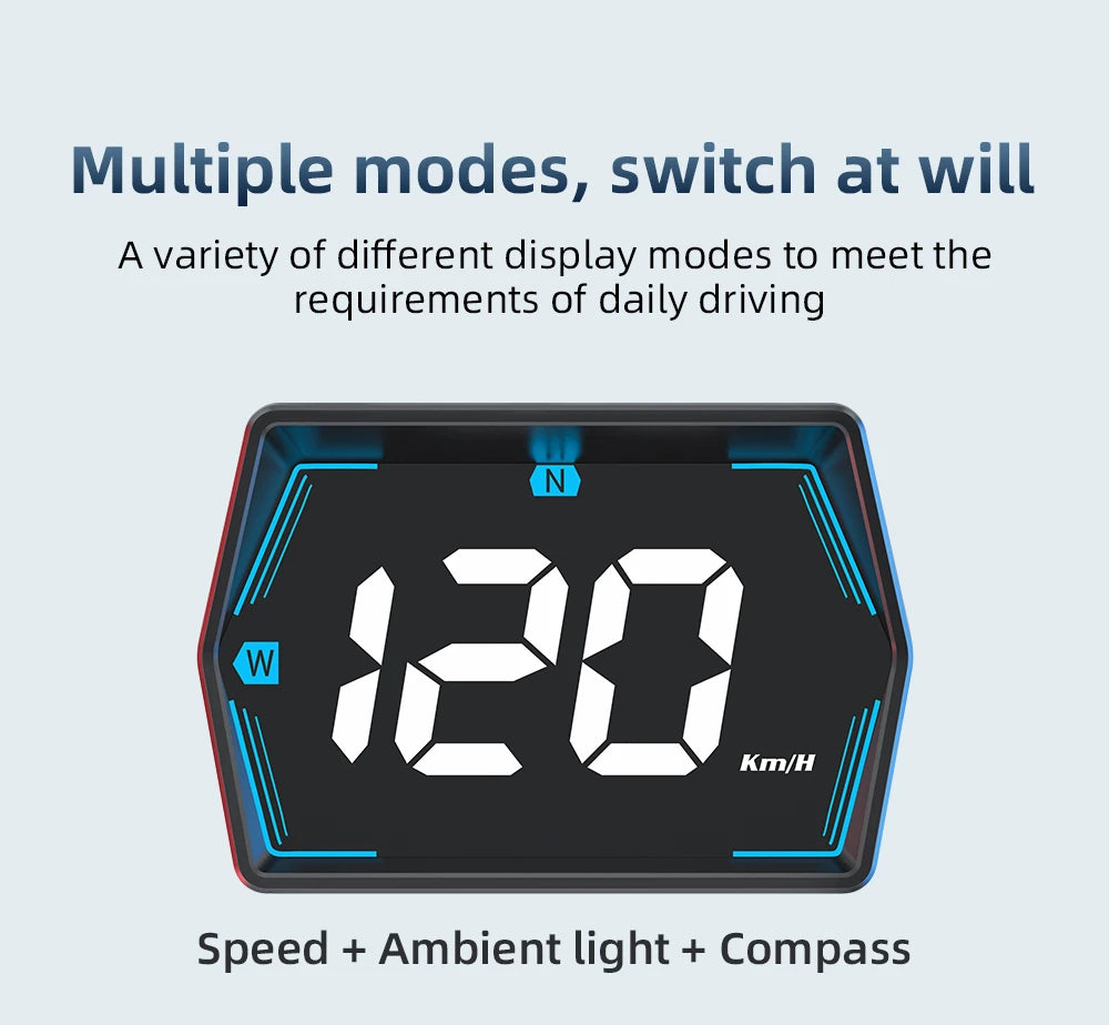 ZMFJH G20 HUD GPS Display Car Digital Speedometer Head-Up Display Eletronics Speed Alarm Gadgets Inteligent Compass For All Car