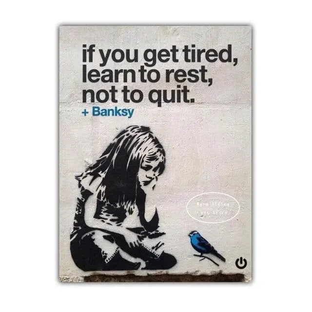 Classic Retro Wall Art Banksy Street Graffiti HD Canvas Print Poster Home Living Room Bedroom Decorative Painting