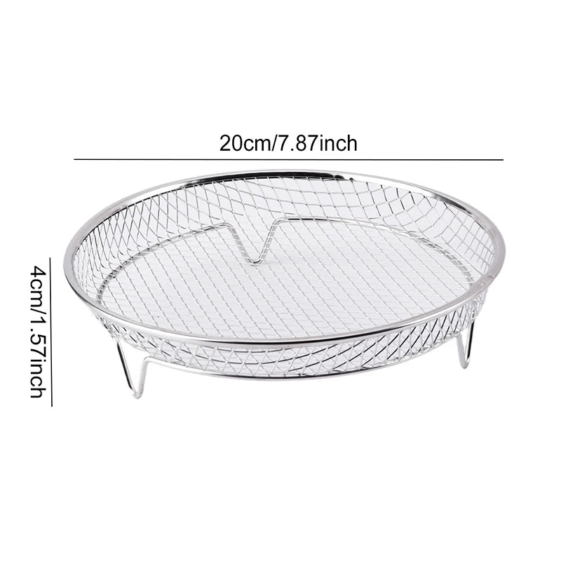 Air Fryer Universal Accessories Metal Oven Air Fryer Racks For Baking Stackable Grill Skewer Rack Fit All Airfryer 4.2Qt - 5.8Qt