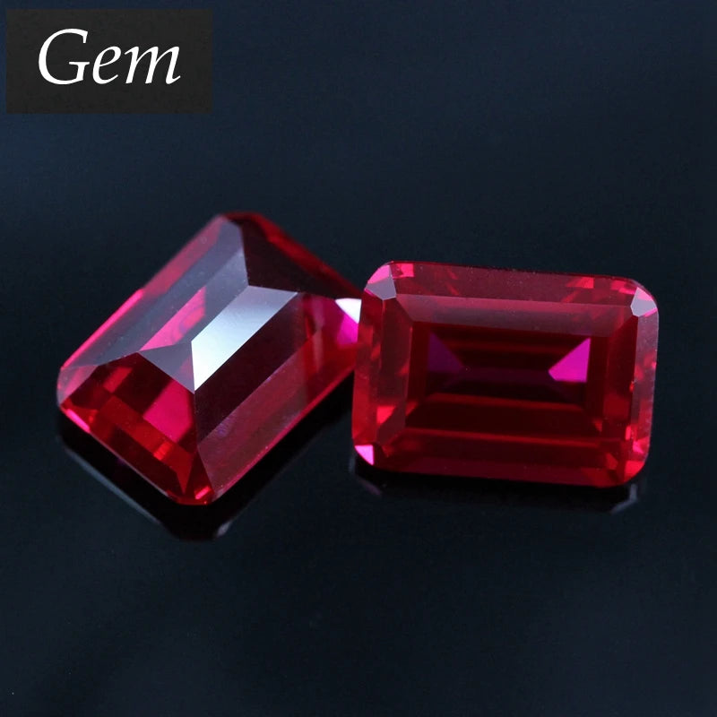 Natural Red Ruby 12x16mm 12.50Cts Rectangle VVS Sri-Lanka Loose Gemstone 5# Ruby Jewelry DIY Gem
