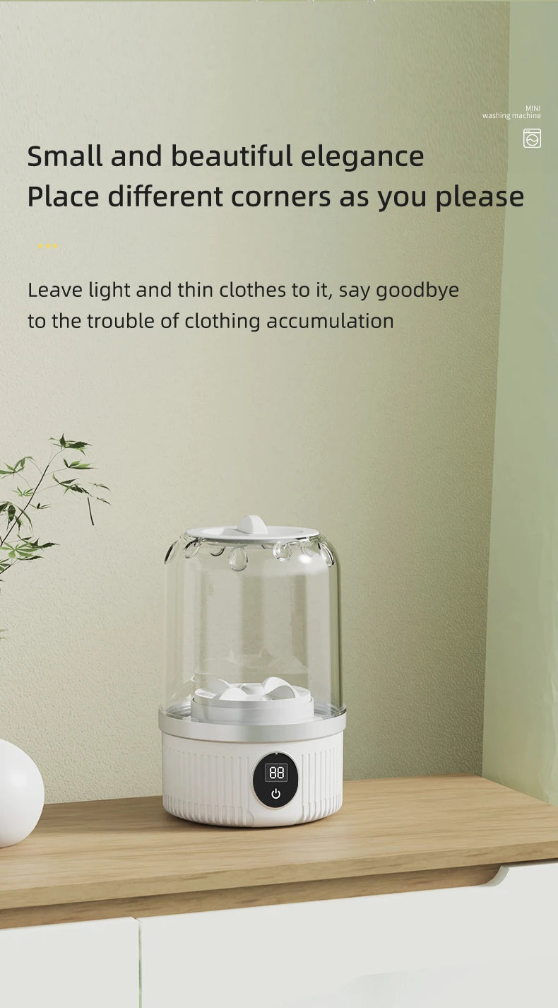 Mini Washing Machine Household Electric Washing Cup Underwear Socks Small Wireless Charging Washing Machine