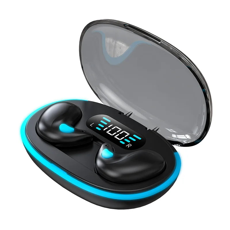 X55 Mini Earphone Stereo Hidden Headsets with Mic HD Call Waterproof Sleeping Earbuds Wireless Mini Headphones TWS Bluetooth