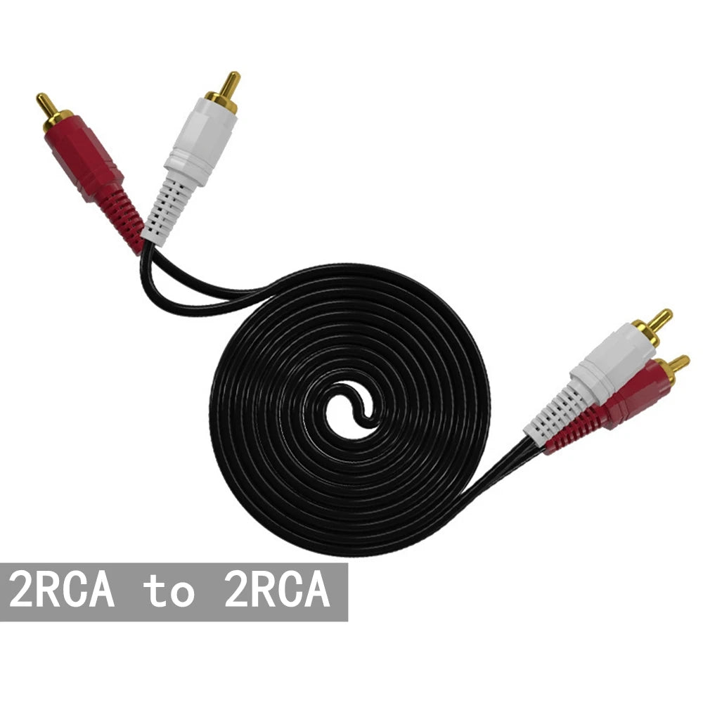 3.5mm to 3RCA to 3RCA 3.5mm to 2RCA to 2RCA Audio Video Cable Gold-Plated AV Cable for TV Amplifier Home Theater Speaker
