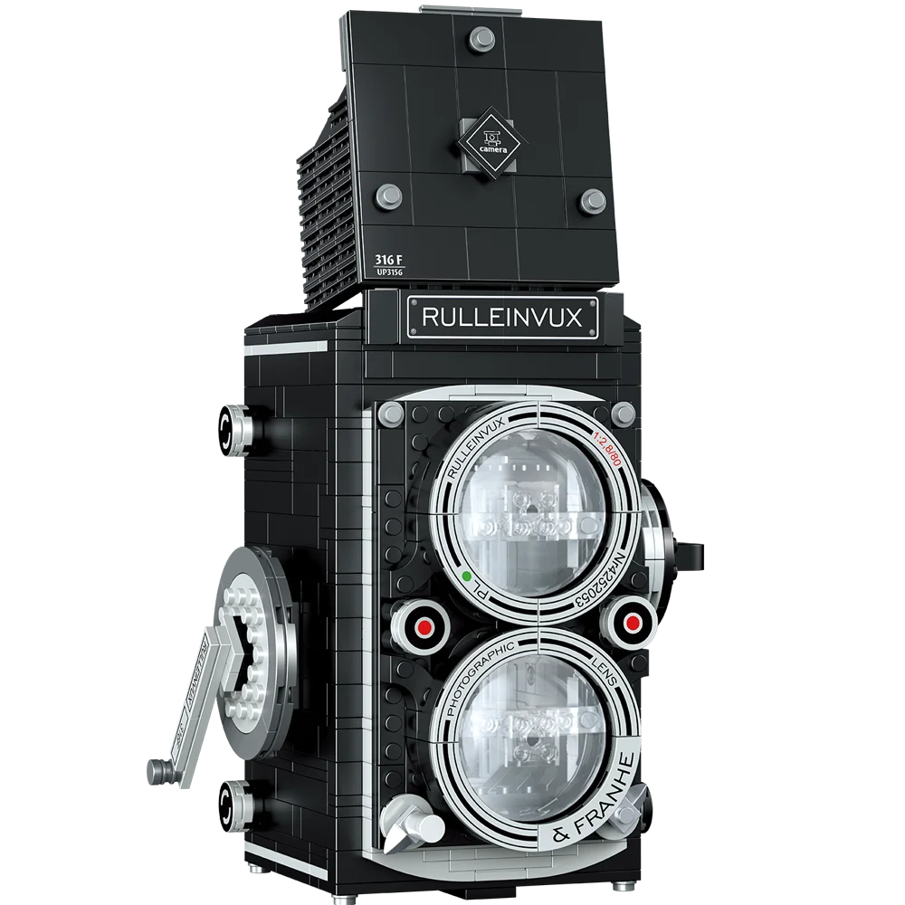 Retro Camera Building Blocks with Theatre Scene Toys LED Light Stage, Nostalgic Camera, Home Office Decor, Perfect Gift for Kid