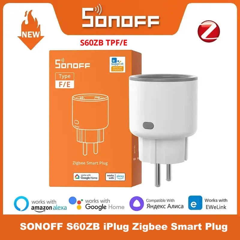 SONOFF S60ZB iPlug Zigbee Smart Plug Energy Monitoring Wireless Socket Timer Smart Switch Voice Control Google Home Amazon Alexa
