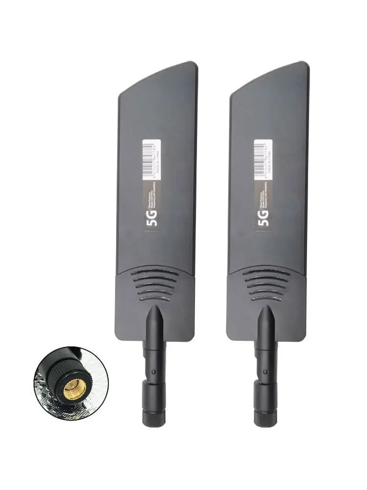 2-piece set, 5G 4G SMA external antenna, suitable for modems, routers, 40dBi folding signal amplifiers, wide range 600~6000Mhz
