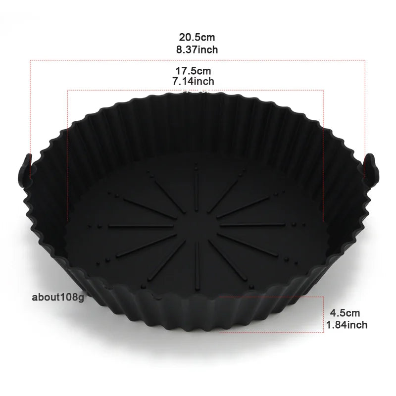Air Fryer Baking Tray Reusable silicone baking basket Grill Pan food-grade safe non-stick fryers ovens microwave oven
