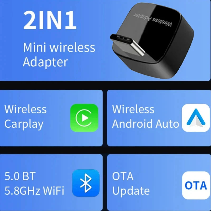 Skilldrive 2025 Upgraded Wireless CarPlay Adapter Wireless Android Auto AI Smart Box Intelligent Systems for Wired CarPlay Car