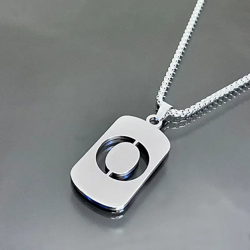 Fashion Punk A-Z Initial Tag Letter Stainless Steel Pendant Necklaces for Men Women Wholesale Jewelry Lot Collar Jewelry Goth
