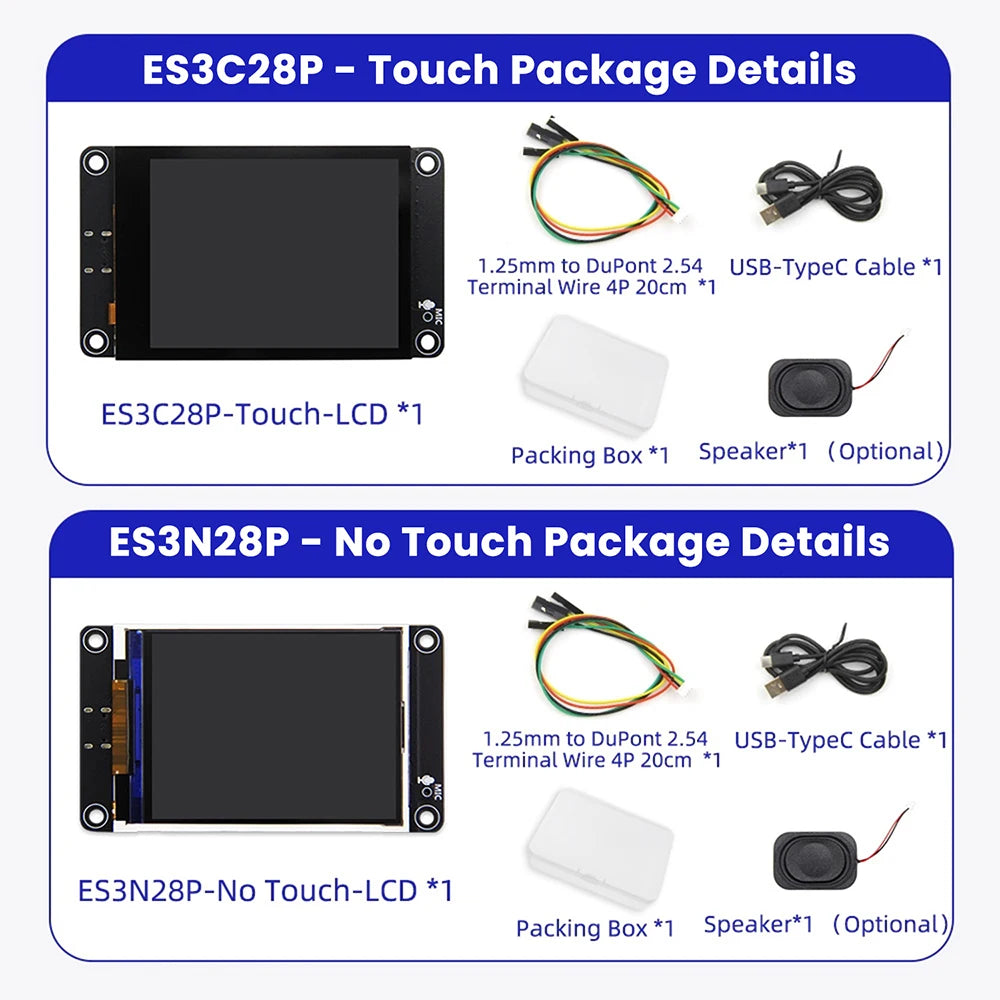 ESP32-S3 ESP32 S3 2.8-inch TFT Module Touch Screen Development Board With WiFi Bluetooth Smart AI Display 240x320 IPS Screen