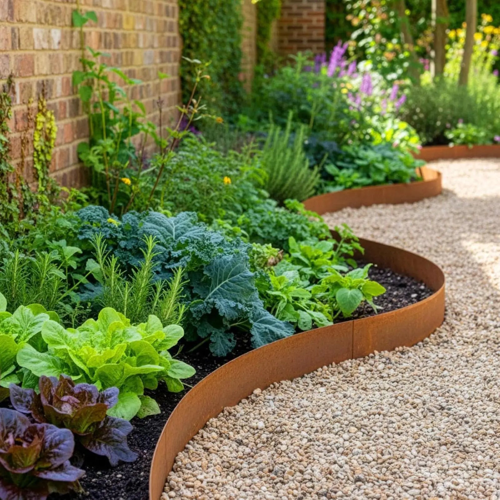 Garden Border Lawn Edging Multi Edge Modern Tall Metal Steel Edge Weathering Resistant Steel for Greenhouse Garden Yard Patio