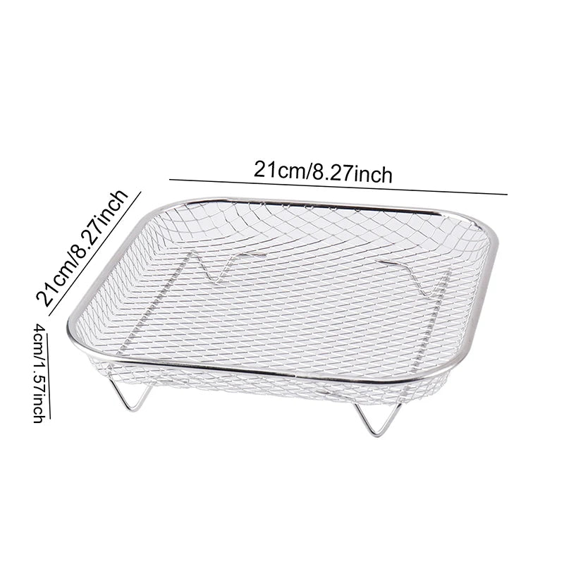 Air Fryer Universal Accessories Metal Oven Air Fryer Racks For Baking Stackable Grill Skewer Rack Fit All Airfryer 4.2Qt - 5.8Qt