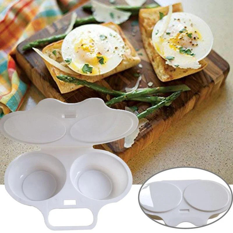 1pcs Egg Box Kitchen Microwave Oven Round Shape Egg Steamer Cooking Mold Egg Poacher Egg Tool