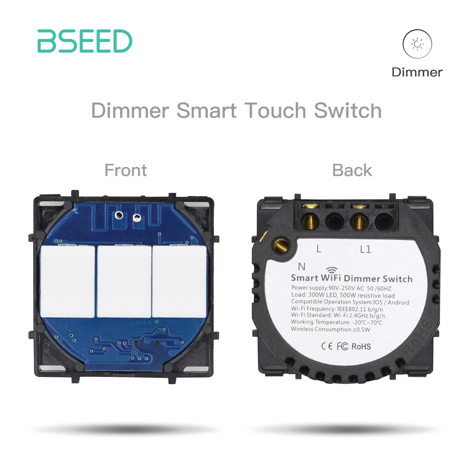 BSEED Wifi Roller Shutter Curtian Dimmer Touch Switches Glass Panel EU Socket Tuya Smart Plug Spare Parts DIY Free Combination
