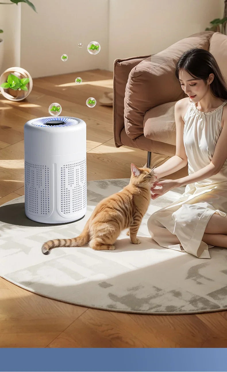 TINSOL New Mini Air Purifier HEPA Filter uses negative ion technology to eliminate formaldehyde odors smoke and dust particles