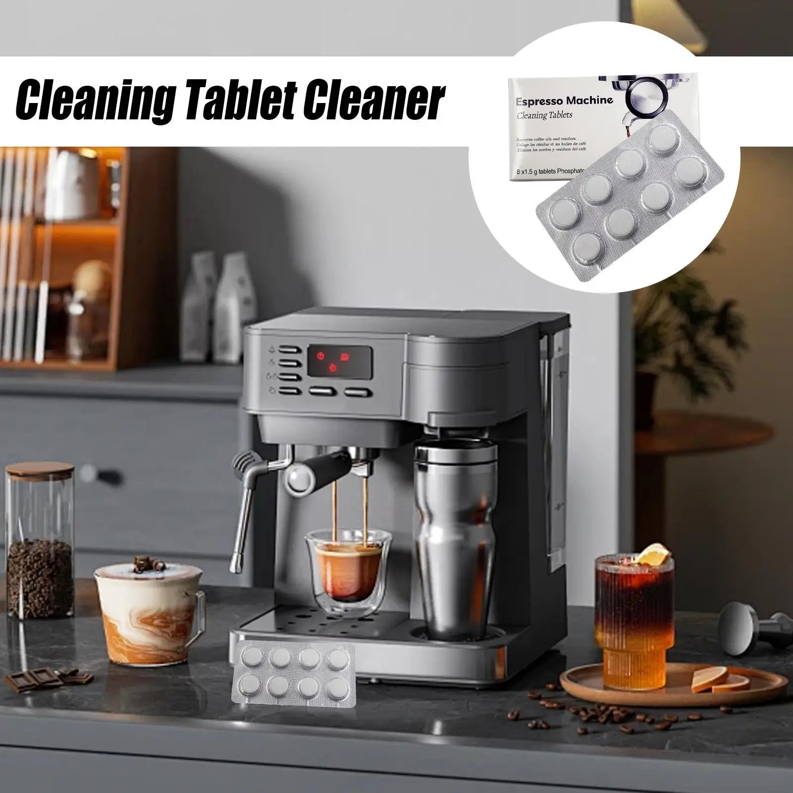 Espressos Machine Cleaning Tablets Cleaner Descaler Tablets for Coffee Machine Espressos Device Descaler Tabs for Home Kitchen