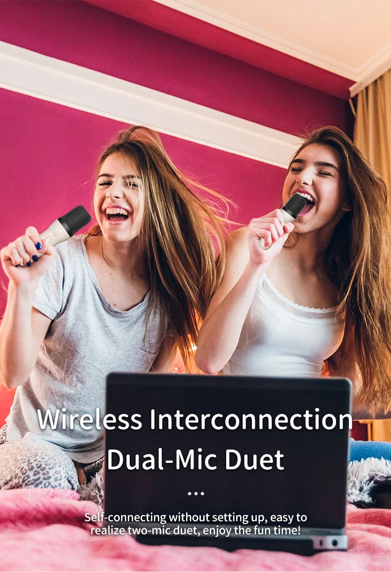 PARAMITA Bluetooth Speaker Portable Home Cute Karaoke Mini Wireless Audio with Microphone Home Karaoke Singing Machine Kids Gift