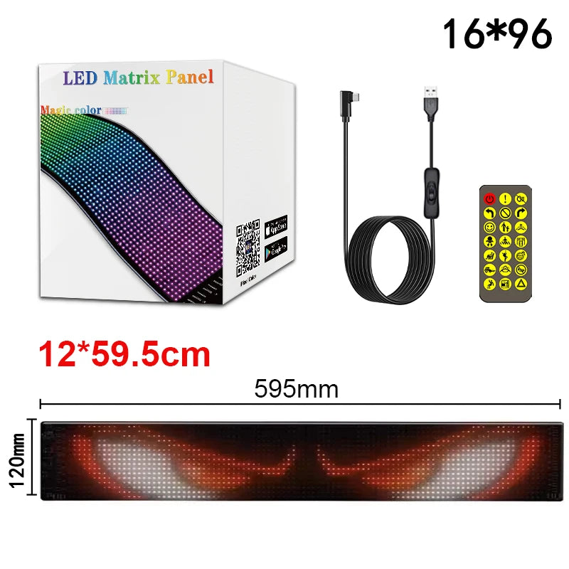 Smart Pixel LED Advertising Sign Scrolling Display Panel Screen BT APP Control USB 5V DIY Image Text Pattern Animation Creative