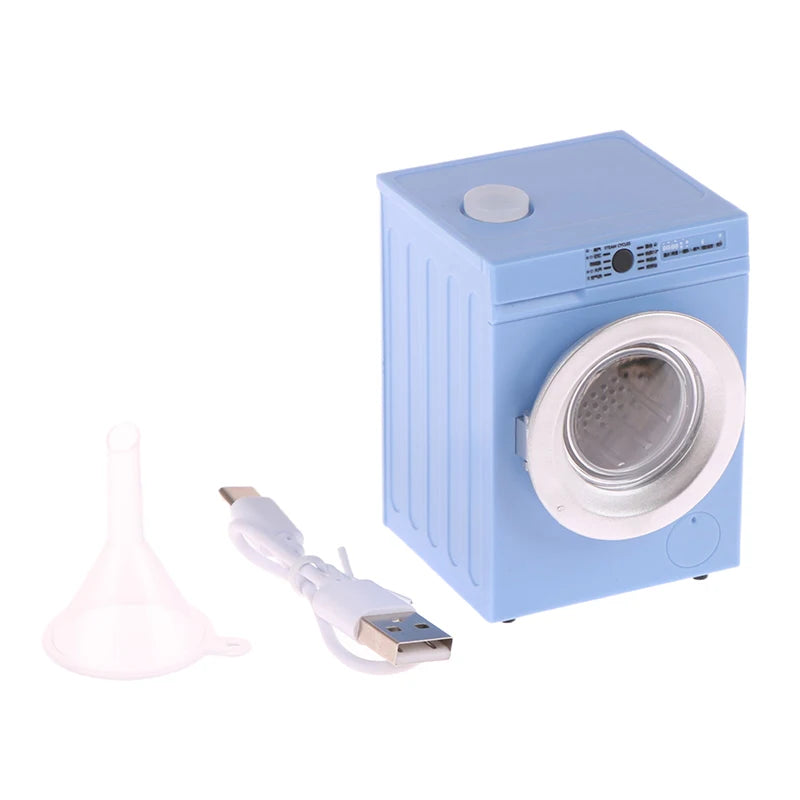 1Pcs Dollhouse Miniature Simulation Washing Machine Drum Washer Laundry Model Dollhouse Home Appliance Model Decor Toy