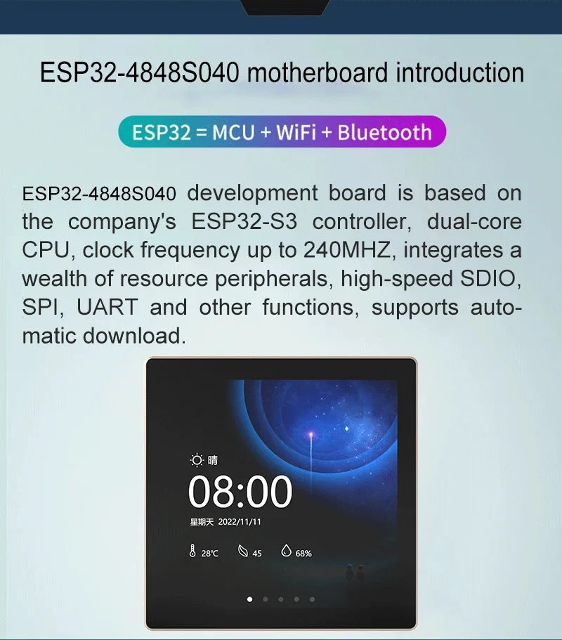ESP32-S3 4.0 Inch Smart Display for Arduino LVGL WiFi Bluetooth Development Board 86 Box Central Control Panel LCD TFT Module