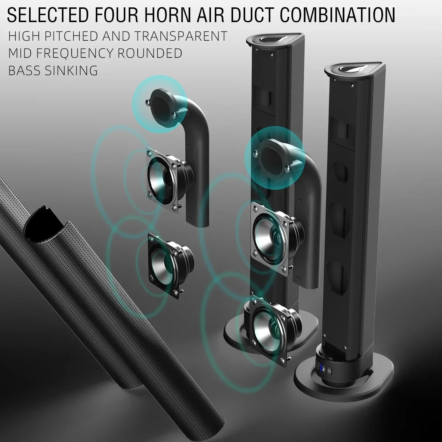 120W BS-56 TV Bluetooth Speakers AUX/BT/OPT Connections Soundbars With 2-in-1 Detachable Home Cinema Sound System FM Soundbar