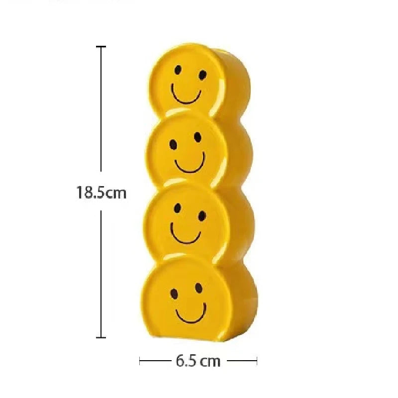 Smiling Ceramic Vase Dried Flower Flower Arrangement Accessories Creative Desktop Mini Vase Ornaments Living Room Decoration