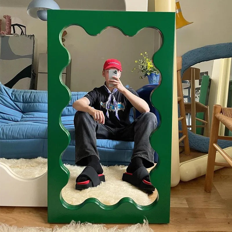 Full body makeup mirrors Room decoration full body photo floor mirror against the wall girls bedroom girls full-length mirror