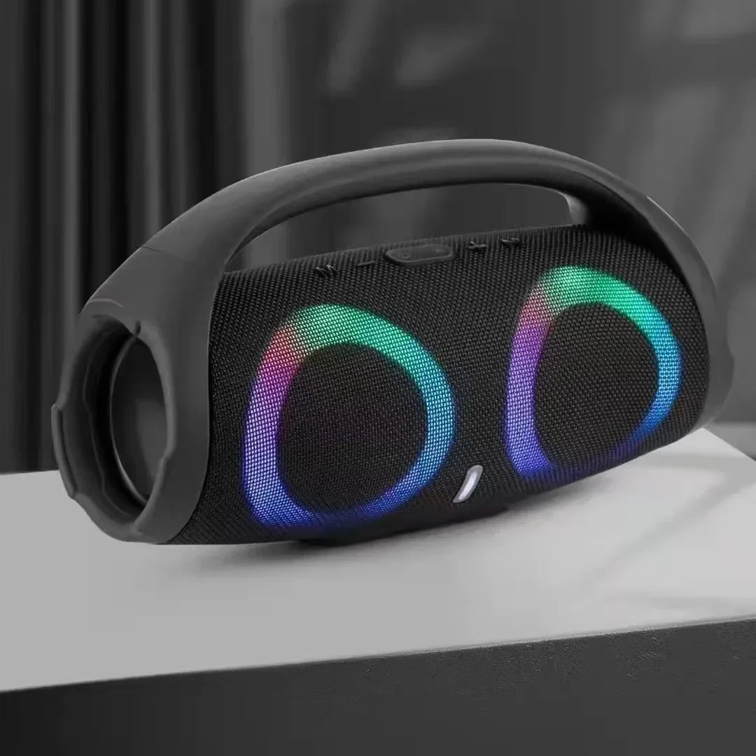 30W high power bluetooth speaker portable RGB colorful light waterproof wireless subwoofer 360 stereo surround TWS FM boombox