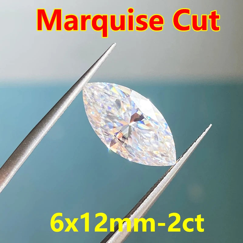 DJMAX 0.05-30ct Rare Marquise Cut Moissanite Loose Stone D Color VVS1 Super White Certified Marquise Moissanite Diamond